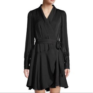 Love Sadie Long Sleeve Wrap Dress - Size L - Black